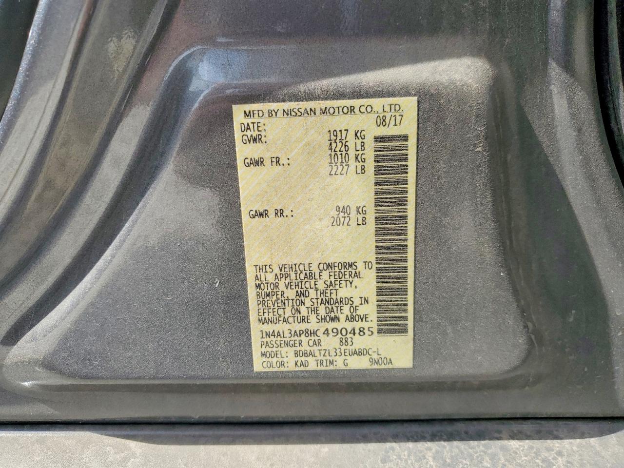 2017 NISSAN ALTIMA 2.5 photo 25