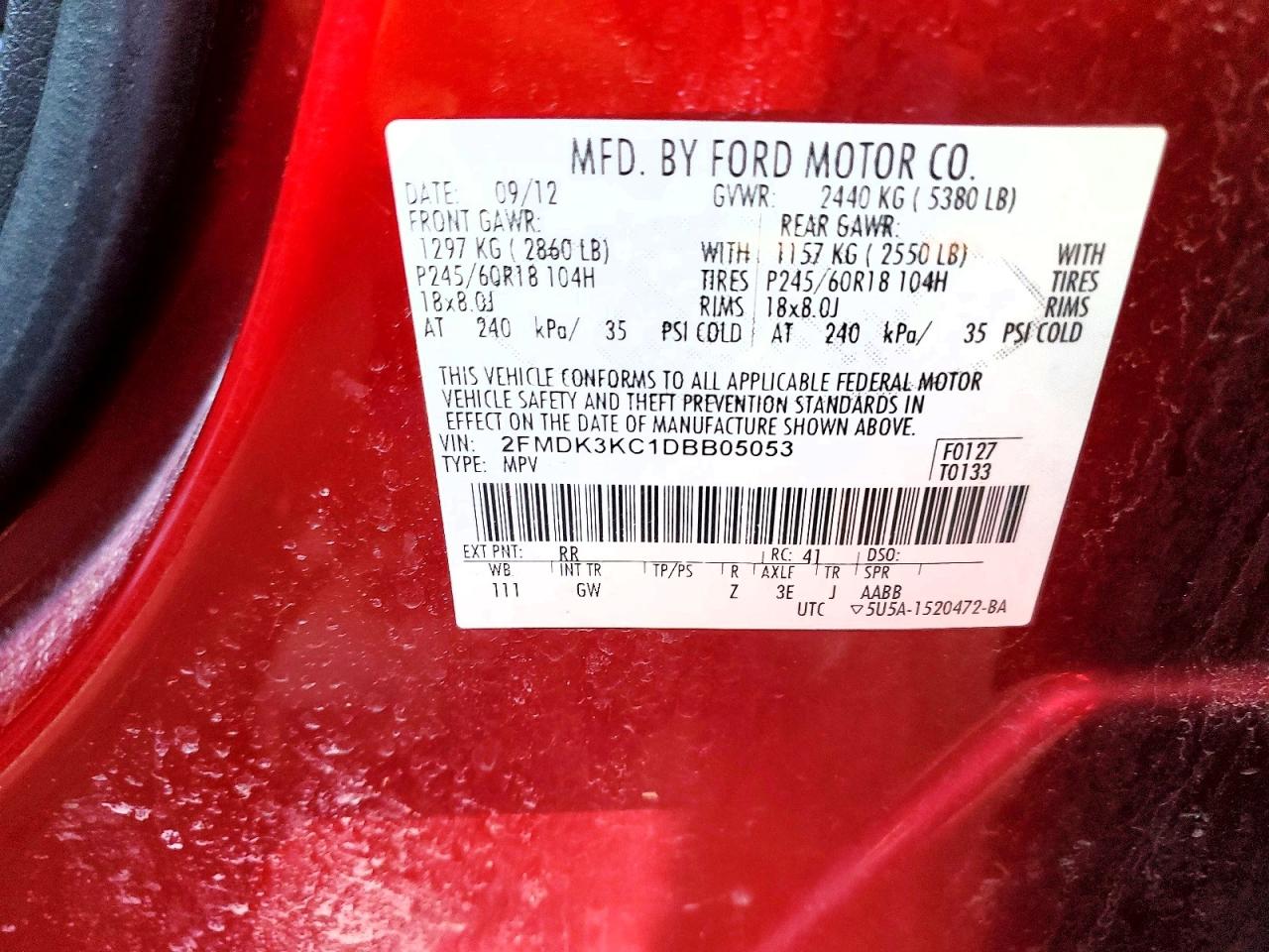 2013 FORD EDGE LIMITED photo 23