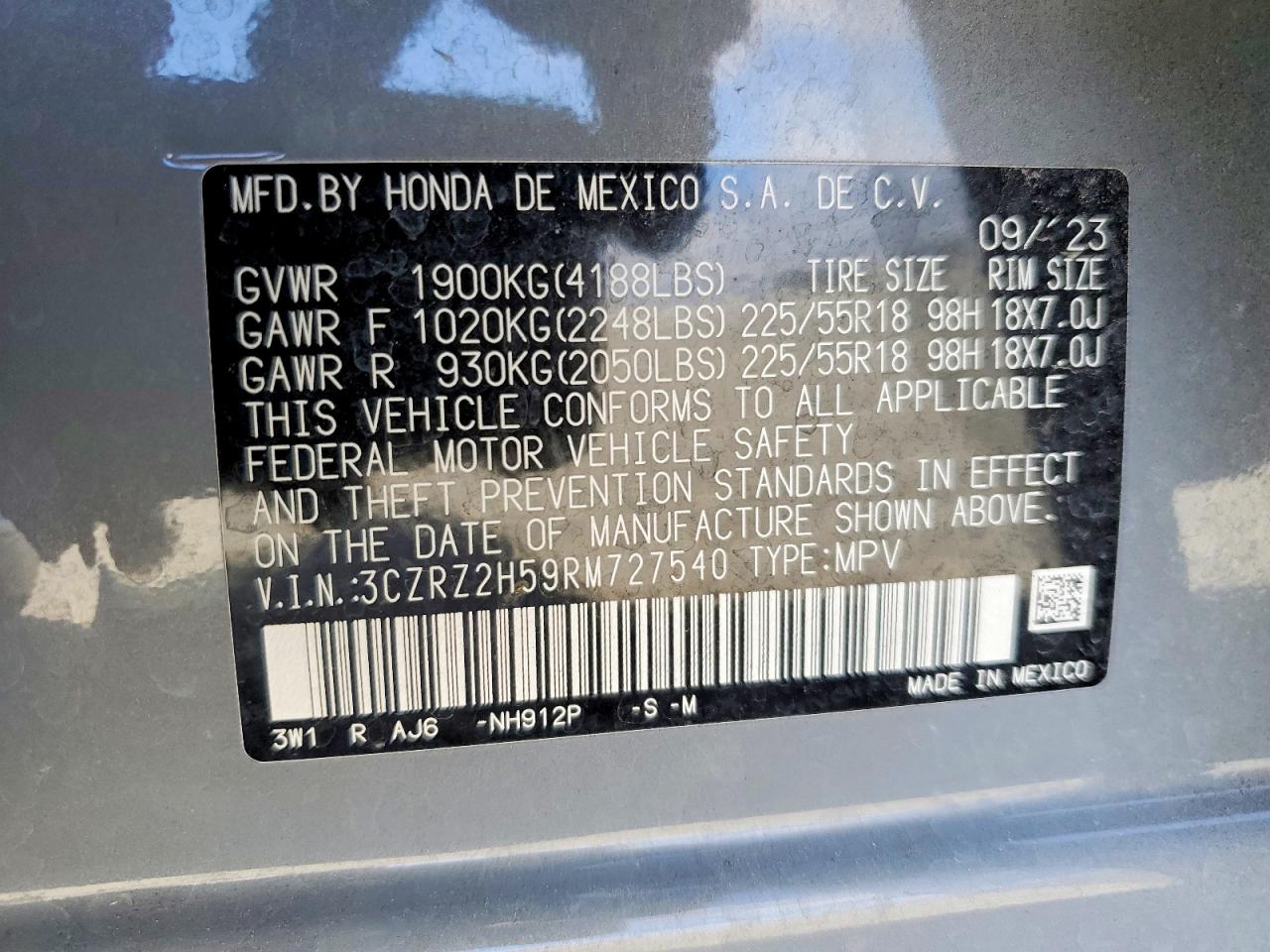 2024 HONDA HR-V SPORT photo 37