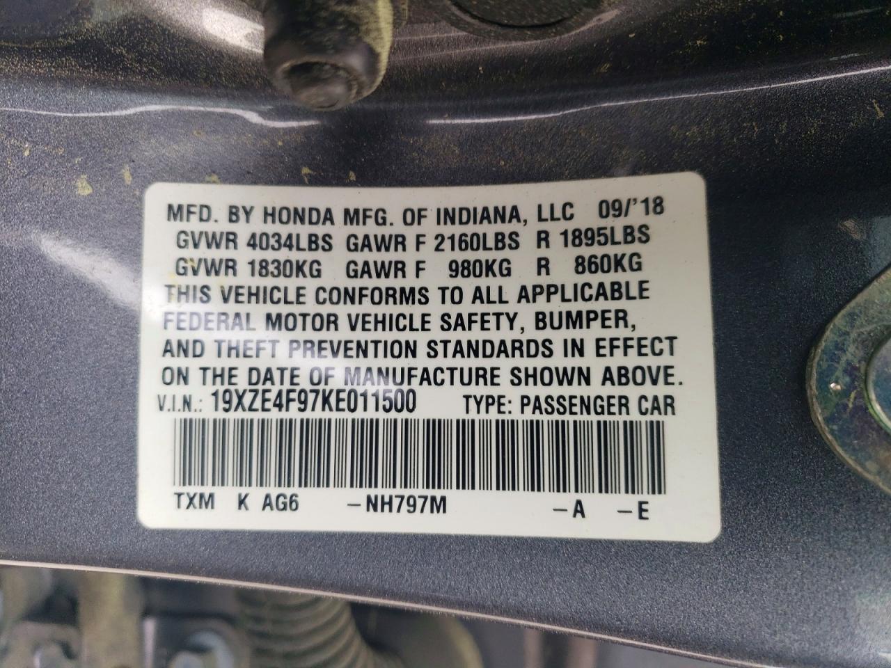2019 HONDA INSIGHT TOURING photo 23