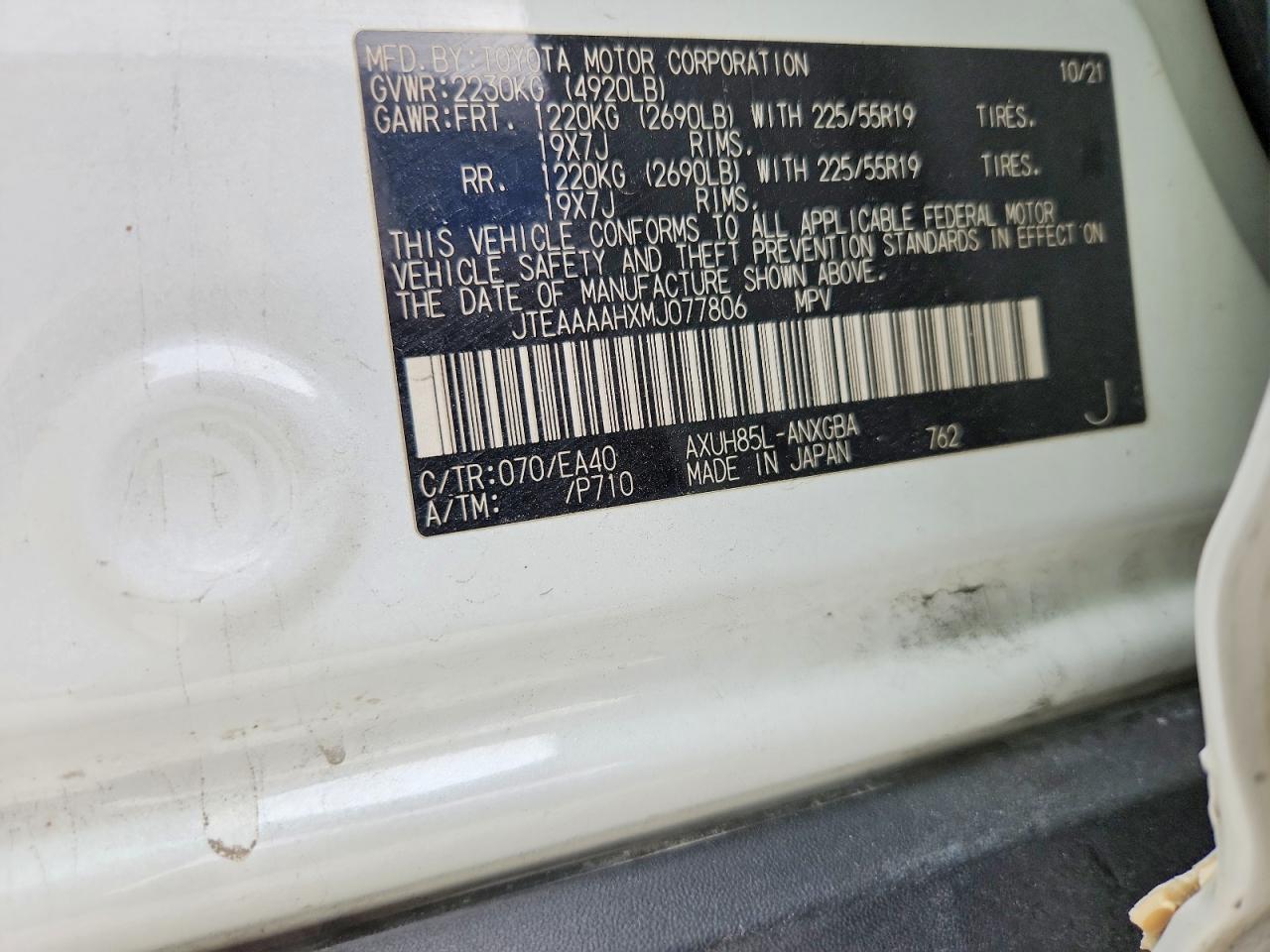 2021 TOYOTA VENZA XLE photo 27