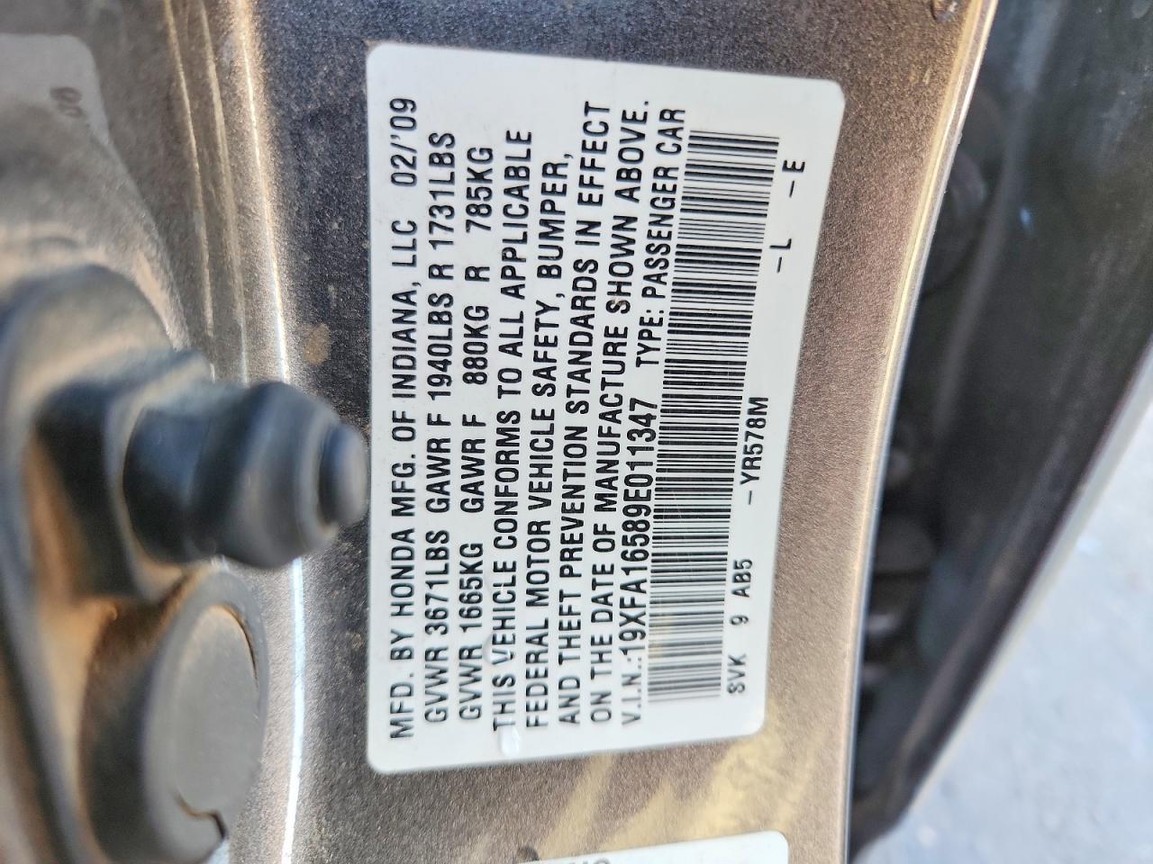 2009 HONDA CIVIC LX photo 23