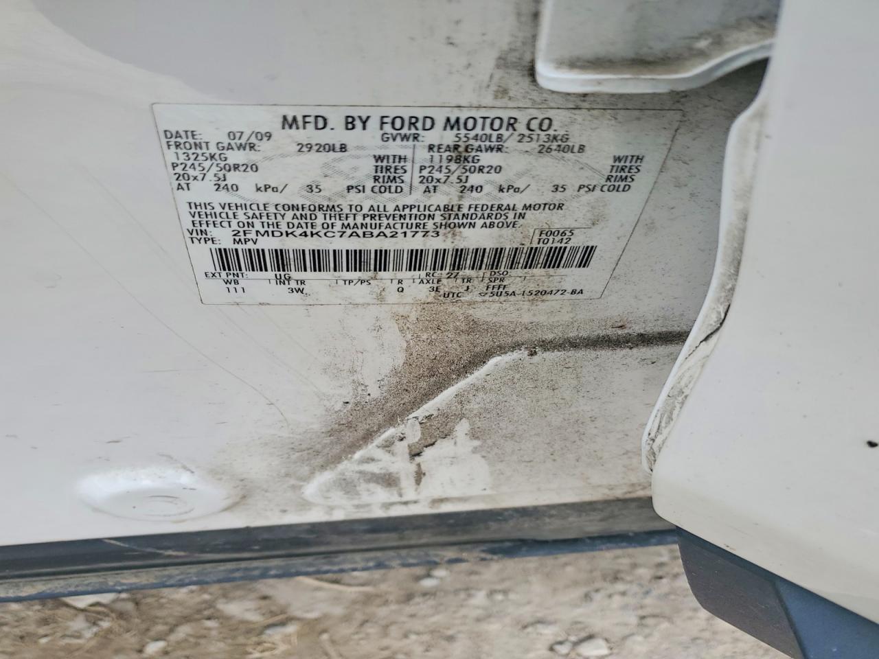 2010 FORD EDGE LIMITED photo 13