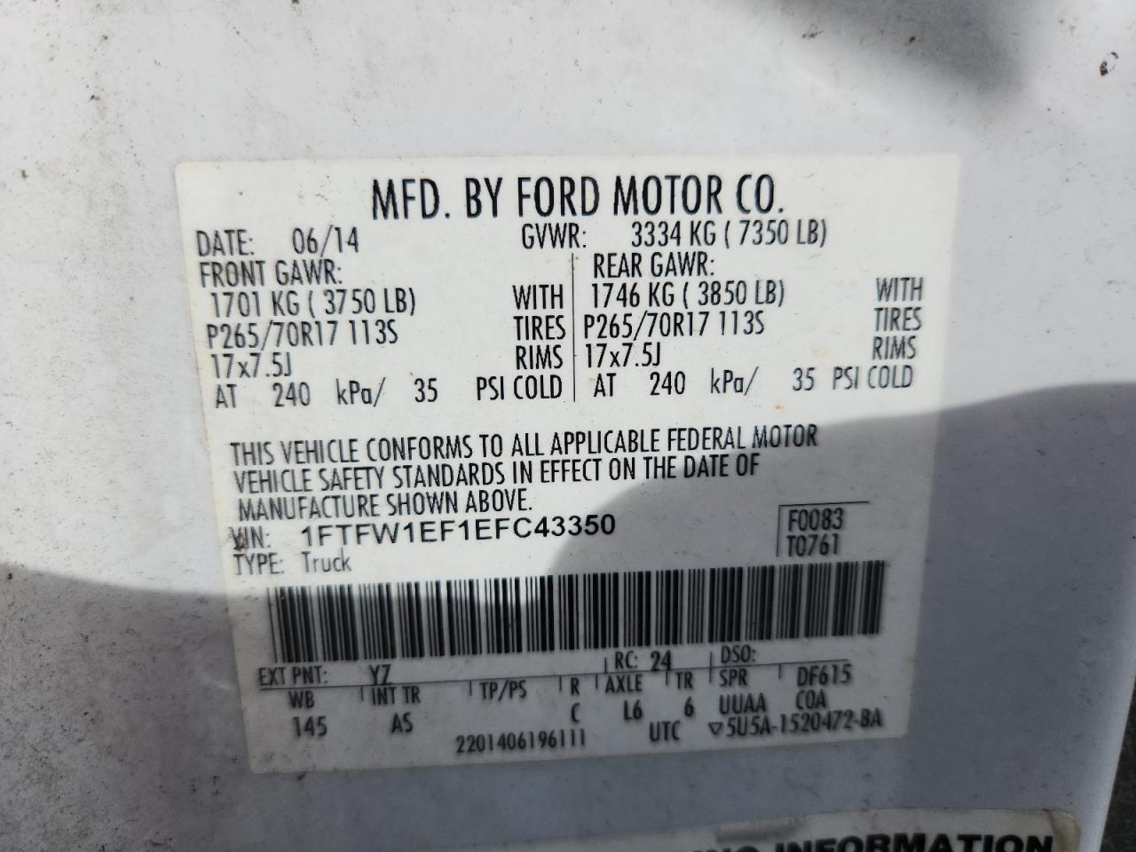 2014 FORD F150 SUPERCREW photo 34