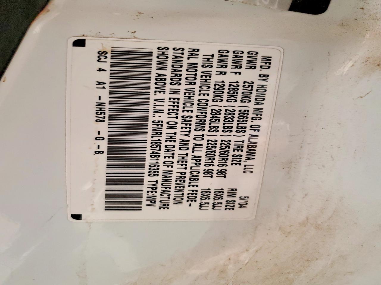2004 HONDA ODYSSEY LX photo 25