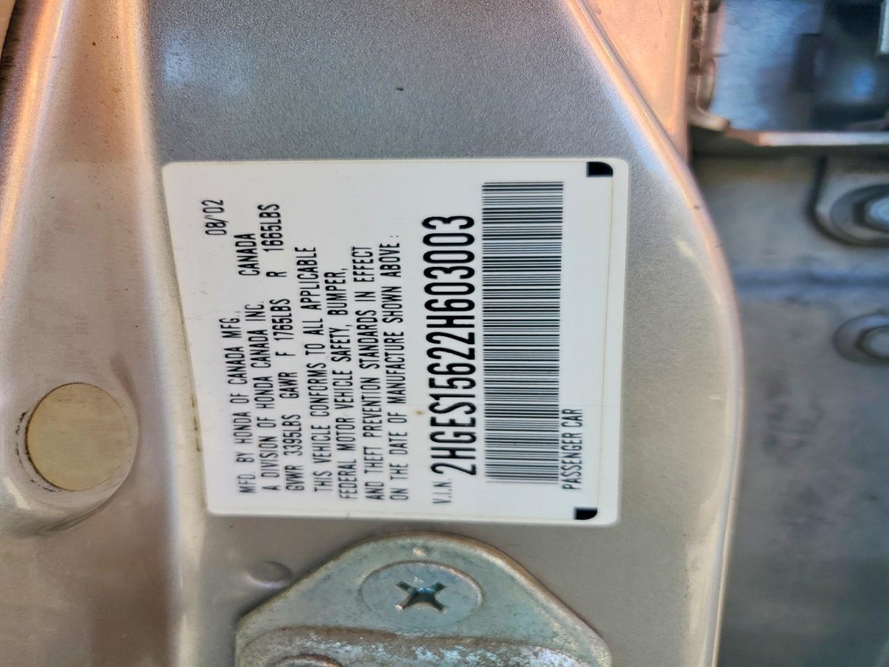 2002 HONDA CIVIC LX photo 25