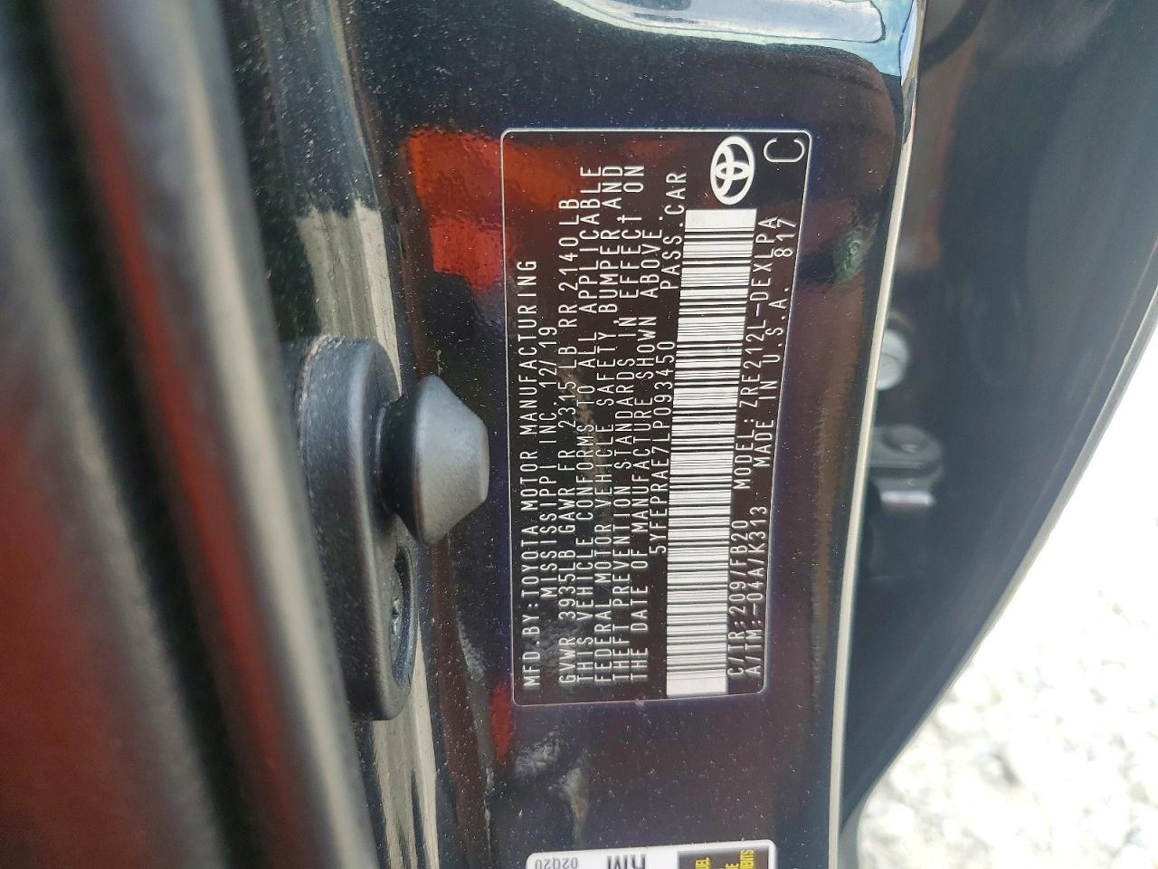 2020 TOYOTA COROLLA LE photo 34