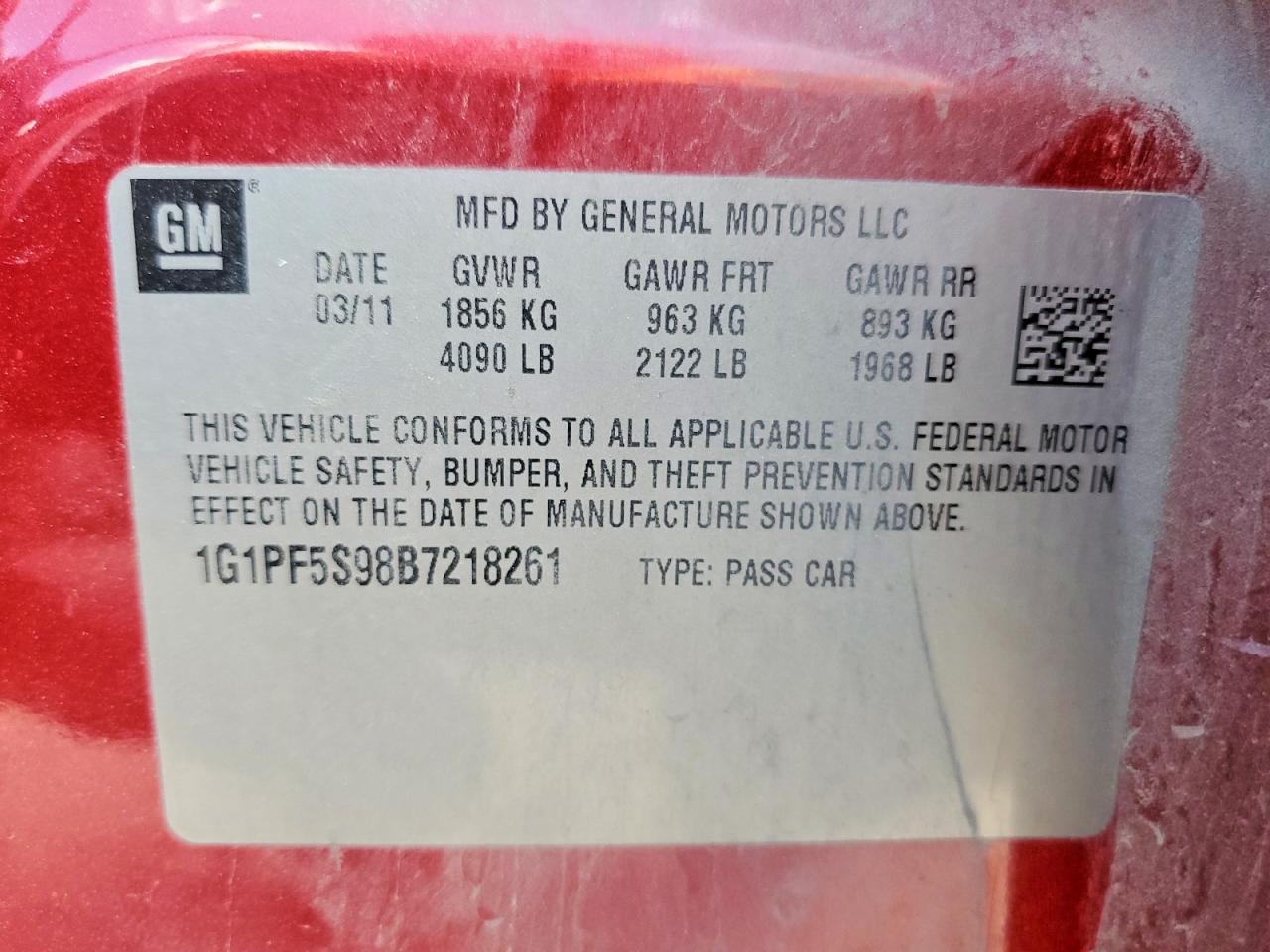 2011 CHEVROLET CRUZE LT photo 23