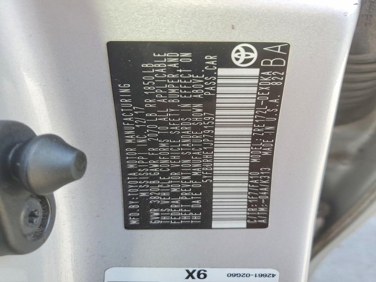 2018 TOYOTA COROLLA L photo 23