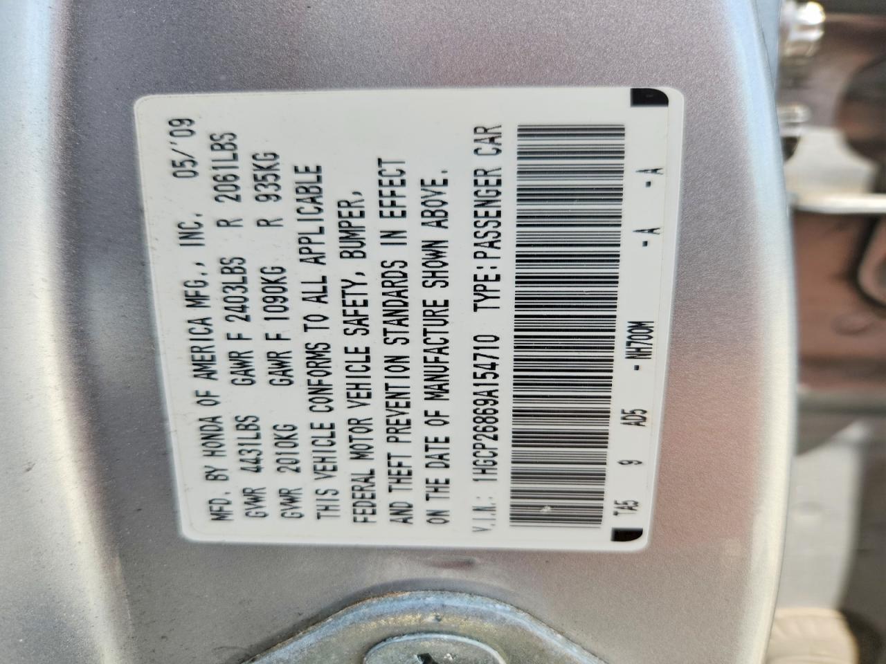 2009 HONDA ACCORD EXL photo 37