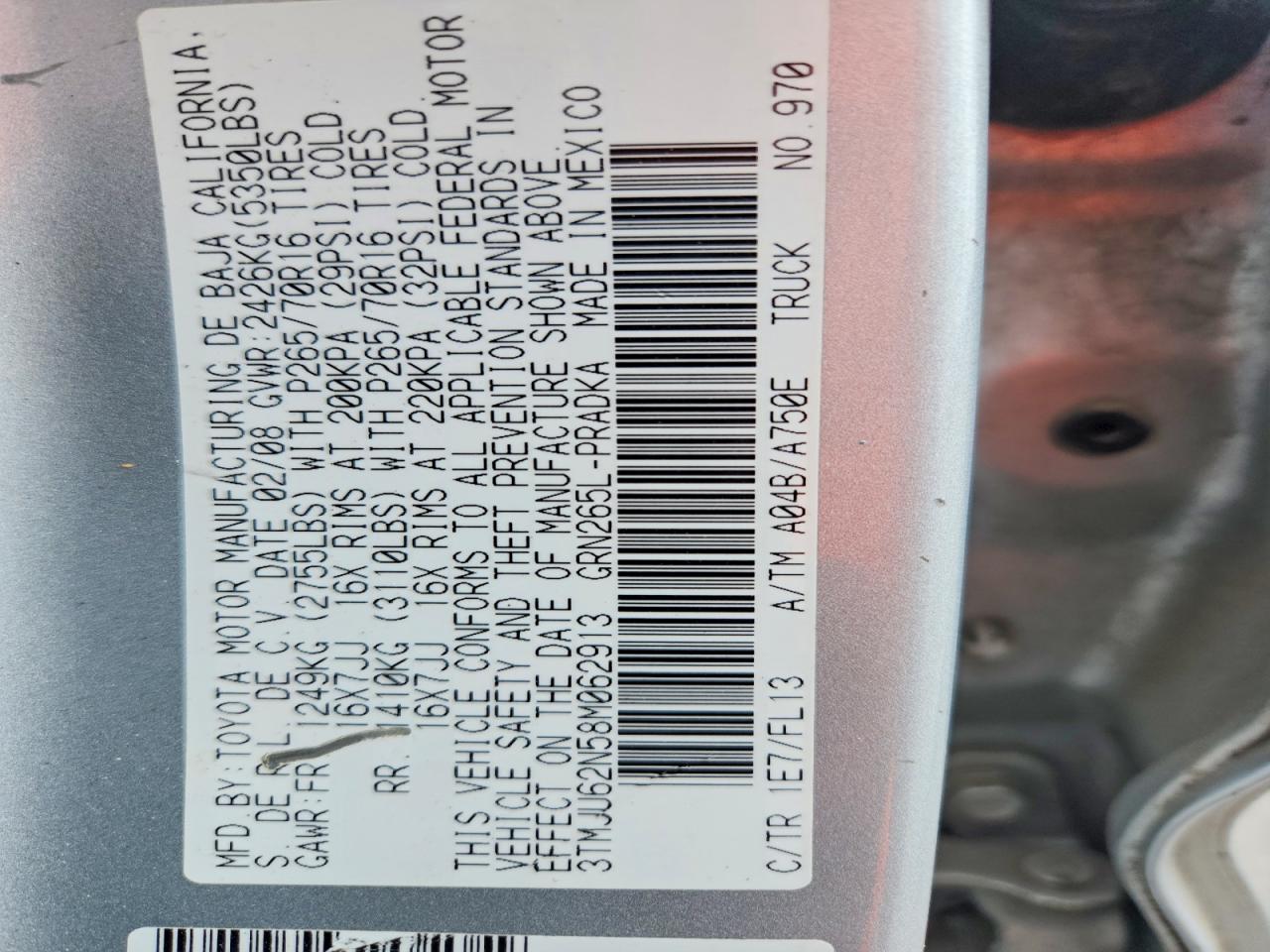 2008 TOYOTA TACOMA PRERUNNER V6 photo 34