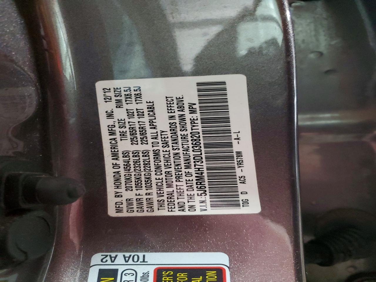 2013 HONDA CR-V EXL photo 27