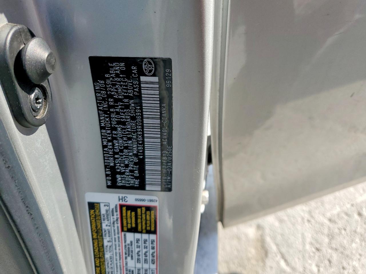2009 TOYOTA CAMRY LE photo 12