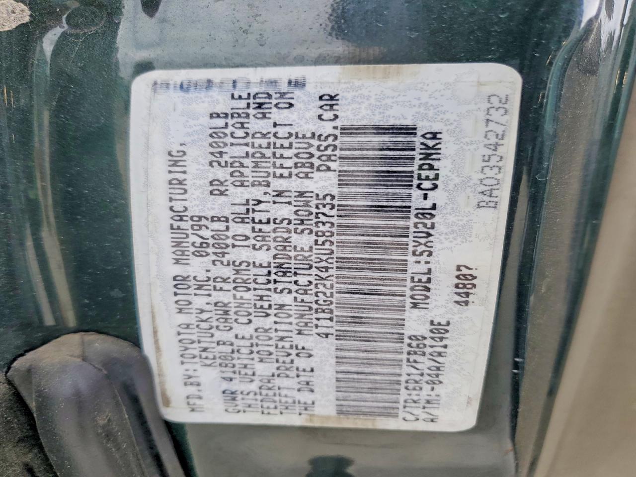 1999 TOYOTA CAMRY LE photo 12