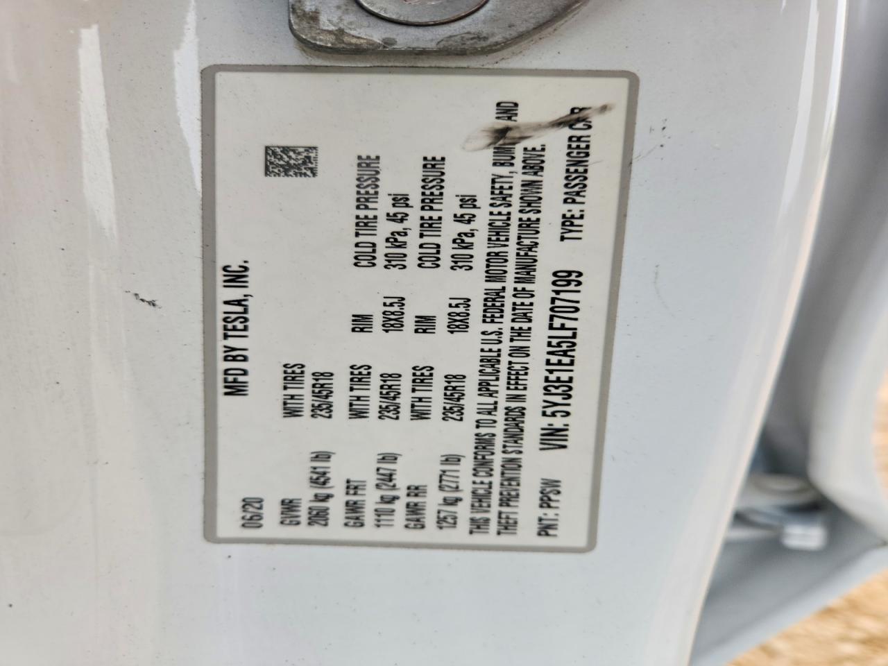 2020 TESLA MODEL 3 photo 25