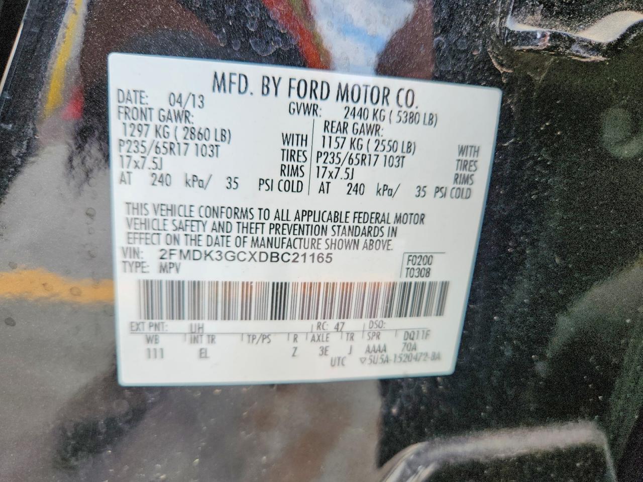 2013 FORD EDGE SE photo 37