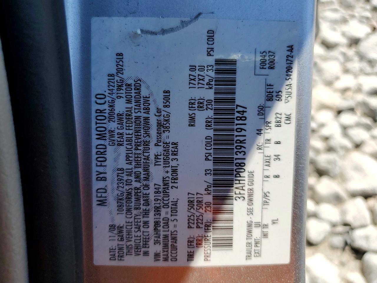2009 FORD FUSION SEL photo 34