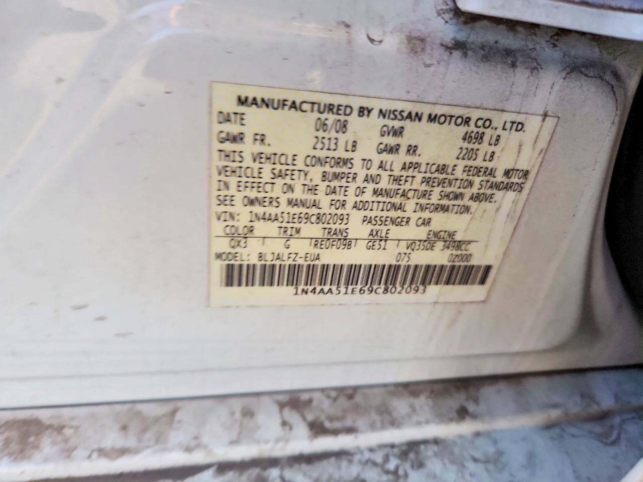 2009 NISSAN MAXIMA 3.5 S photo 23