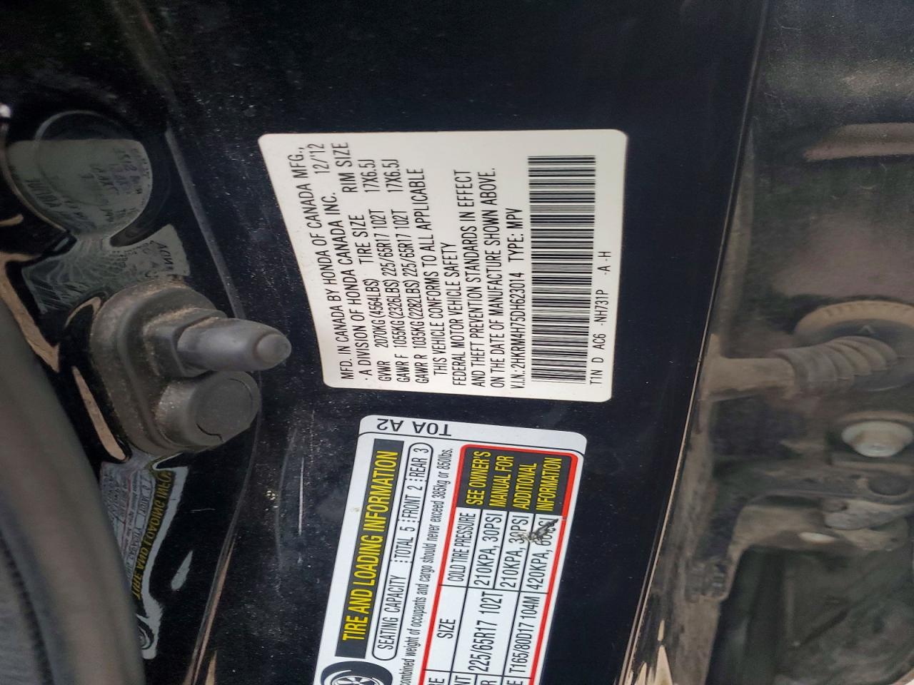 2013 HONDA CR-V EXL photo 37