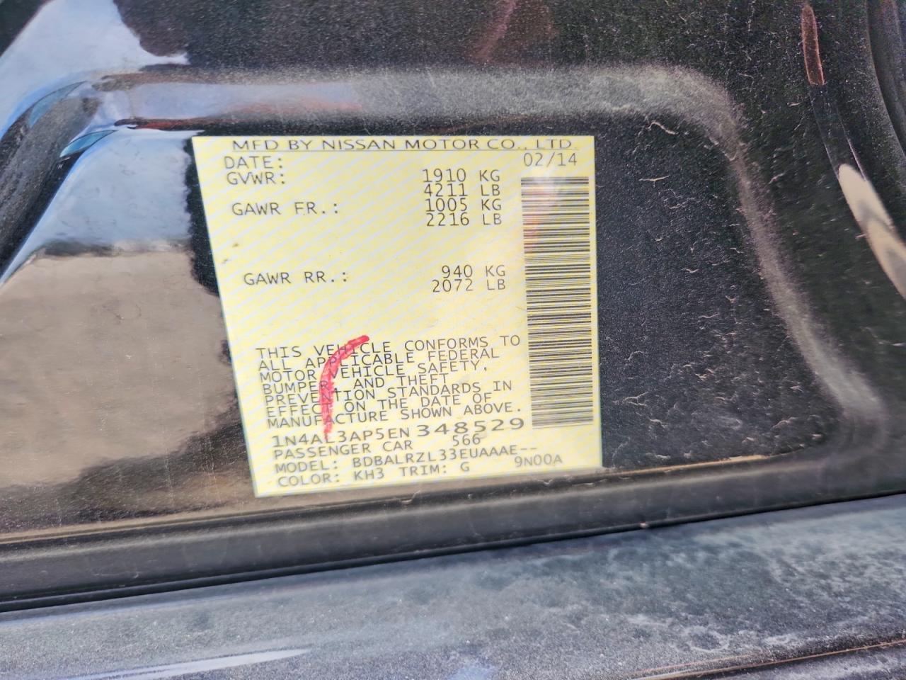 2014 NISSAN ALTIMA 2.5 S photo 34