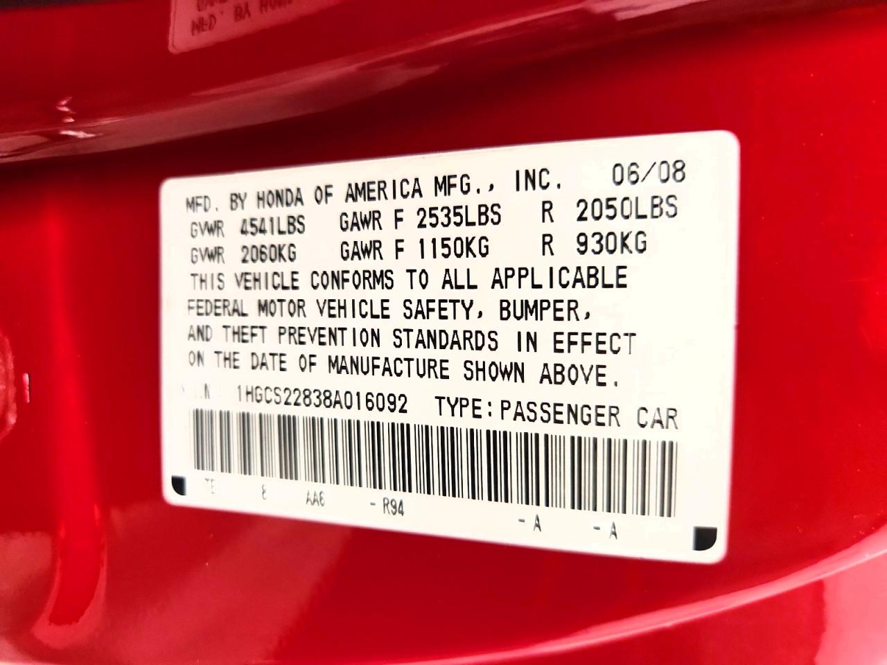 2008 HONDA ACCORD EXL photo 23