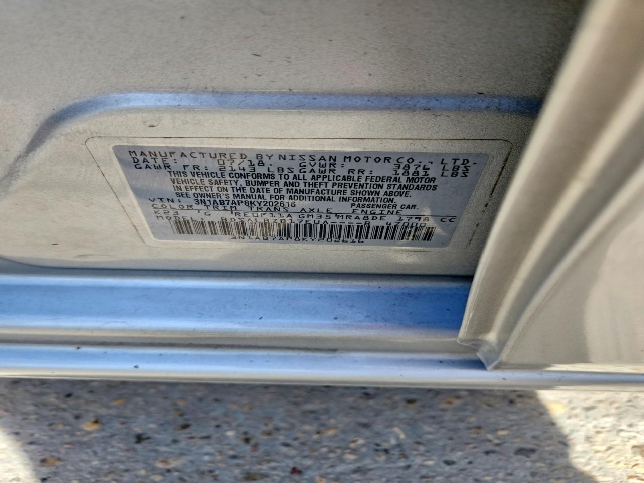 2019 NISSAN SENTRA S photo 23