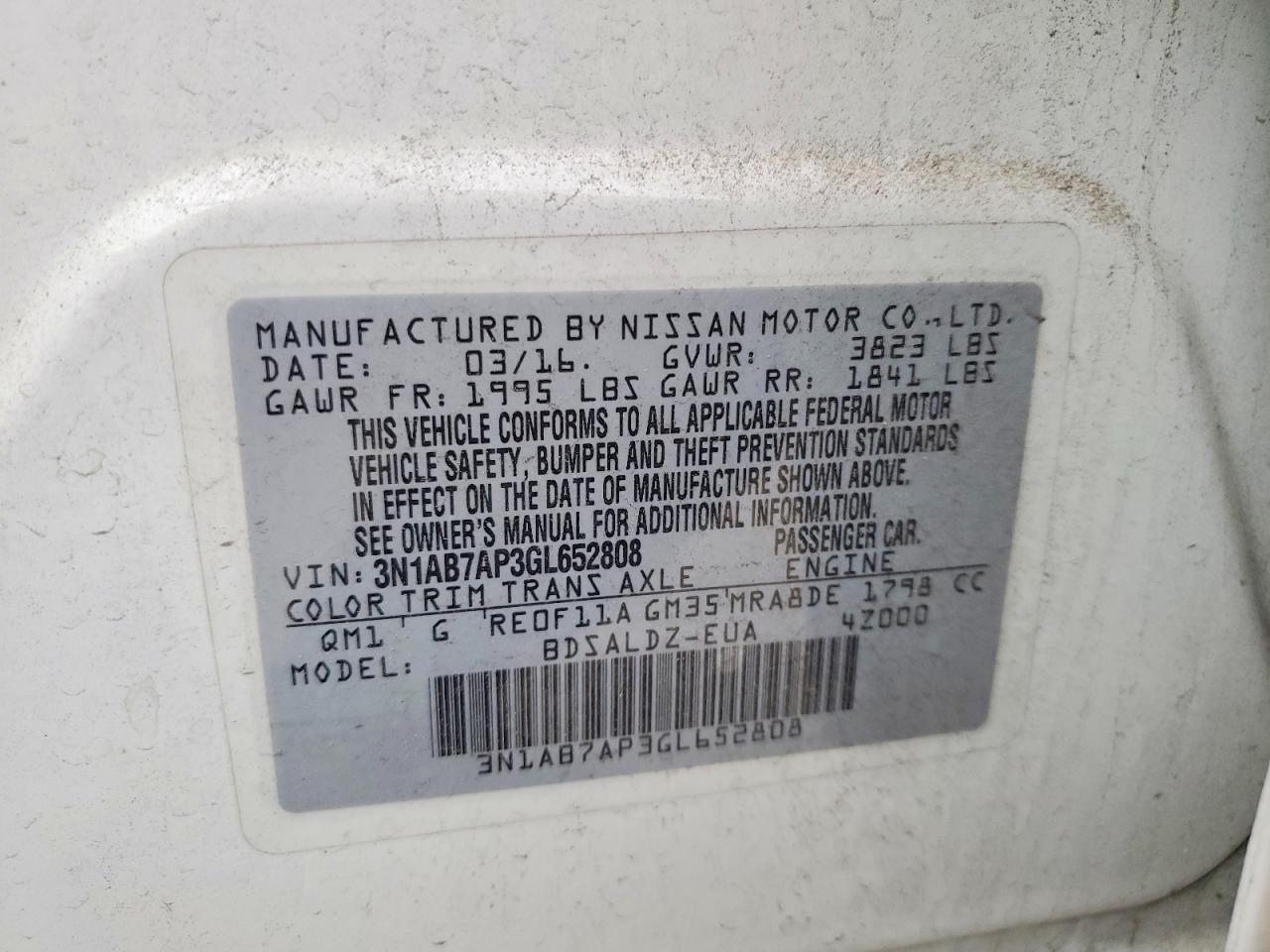 2016 NISSAN SENTRA SV photo 12