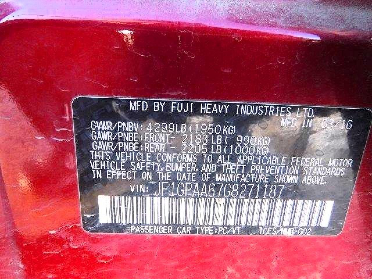 2016 SUBARU IMPREZA photo 28