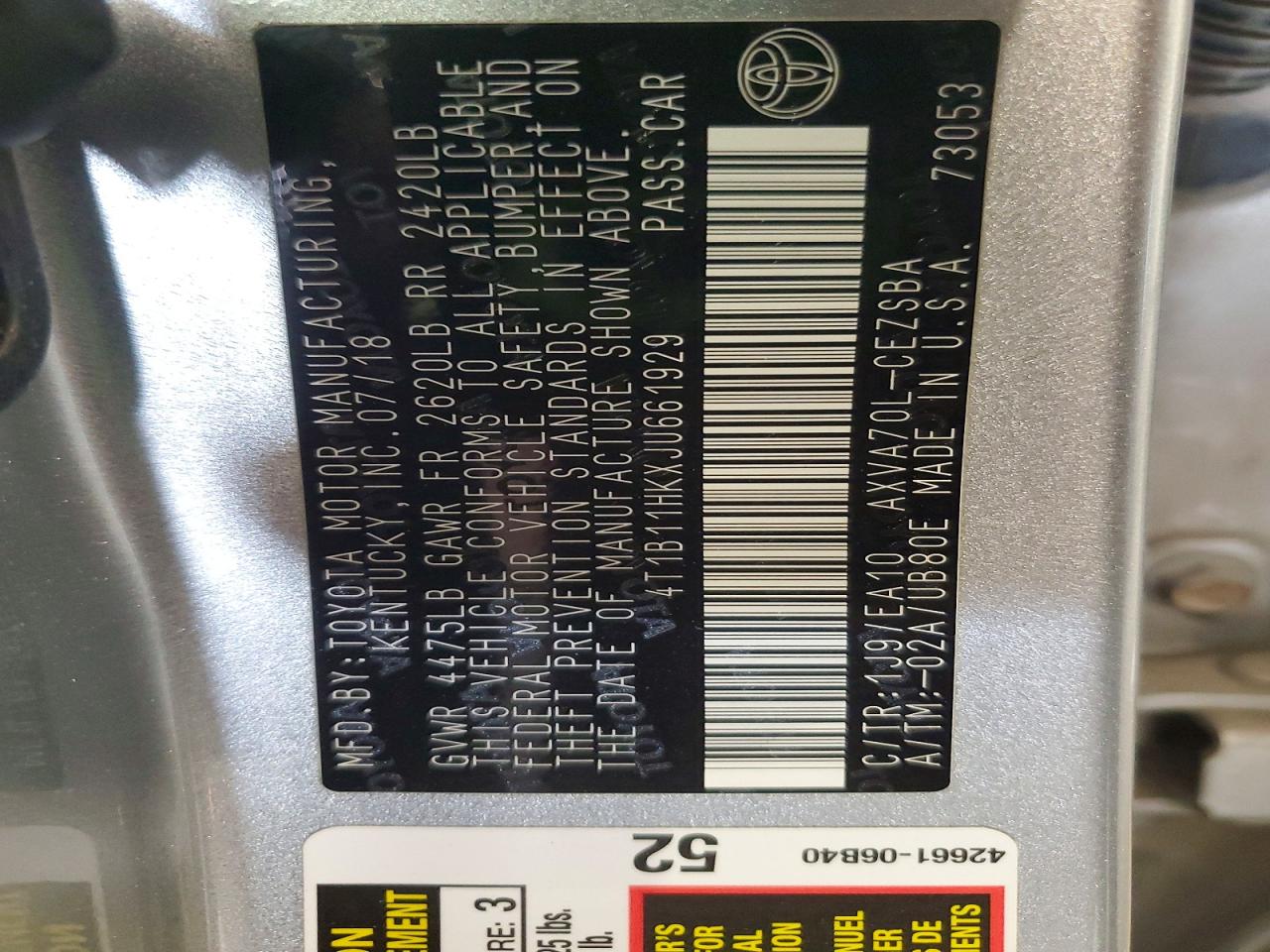 2018 TOYOTA CAMRY SE photo 34