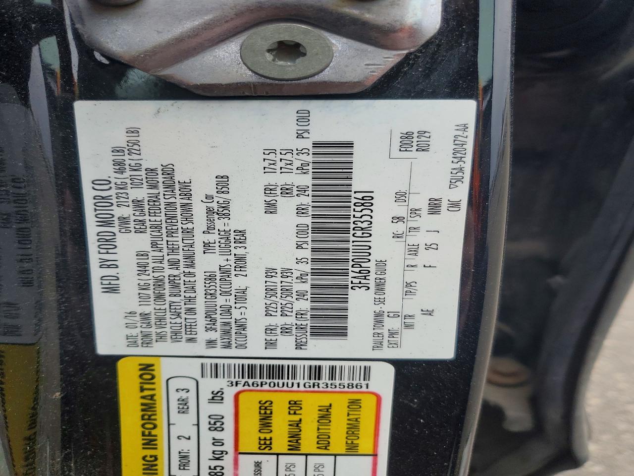 2016 FORD FUSION S HYBRID photo 23