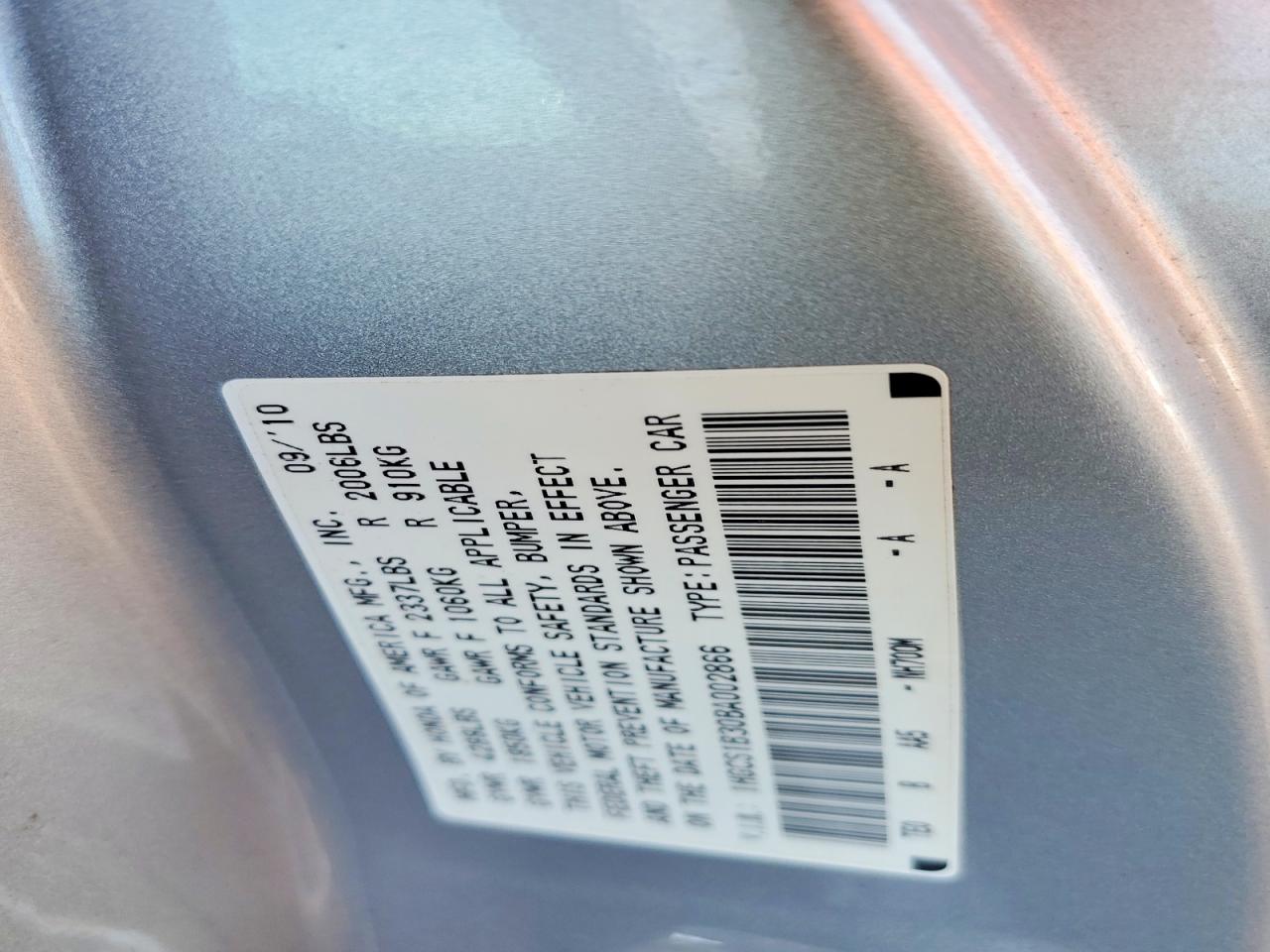 2011 HONDA ACCORD LX-S photo 23