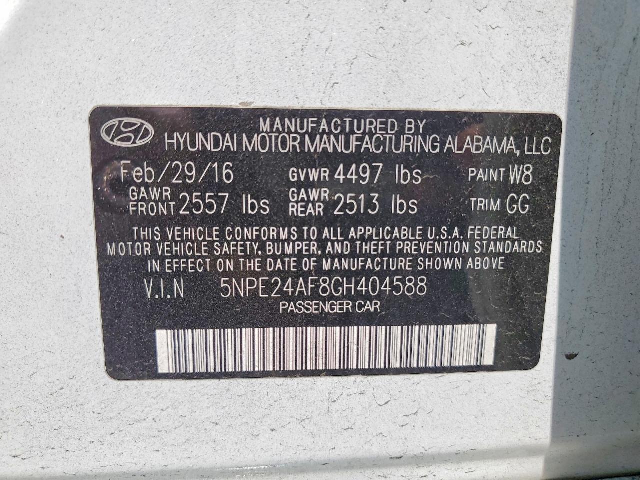 2016 HYUNDAI SONATA SE photo 12