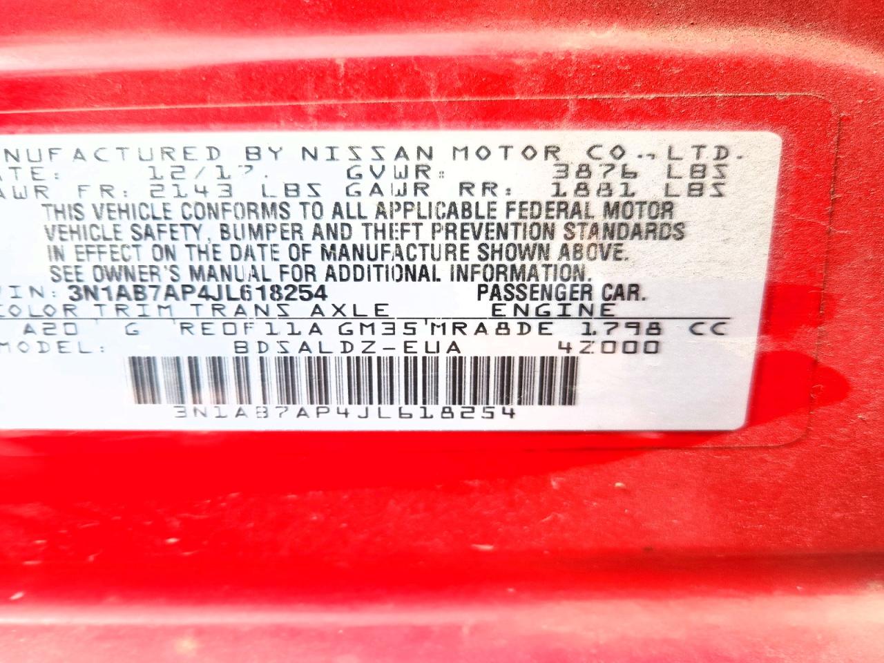 2018 NISSAN SENTRA SV photo 23