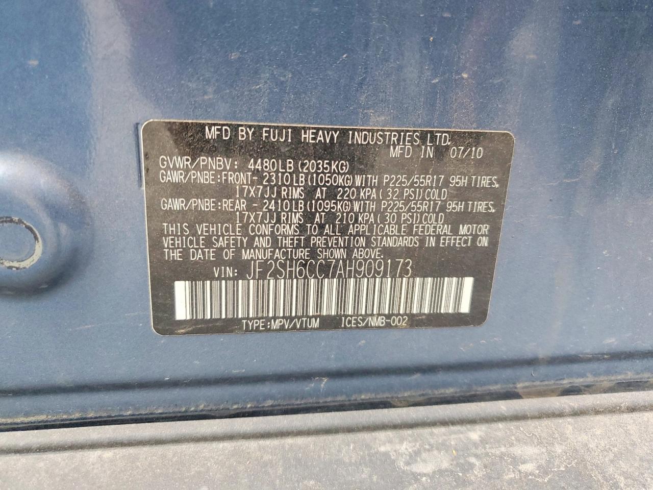 2010 SUBARU FORESTER 2.5X PREMIUM photo 23