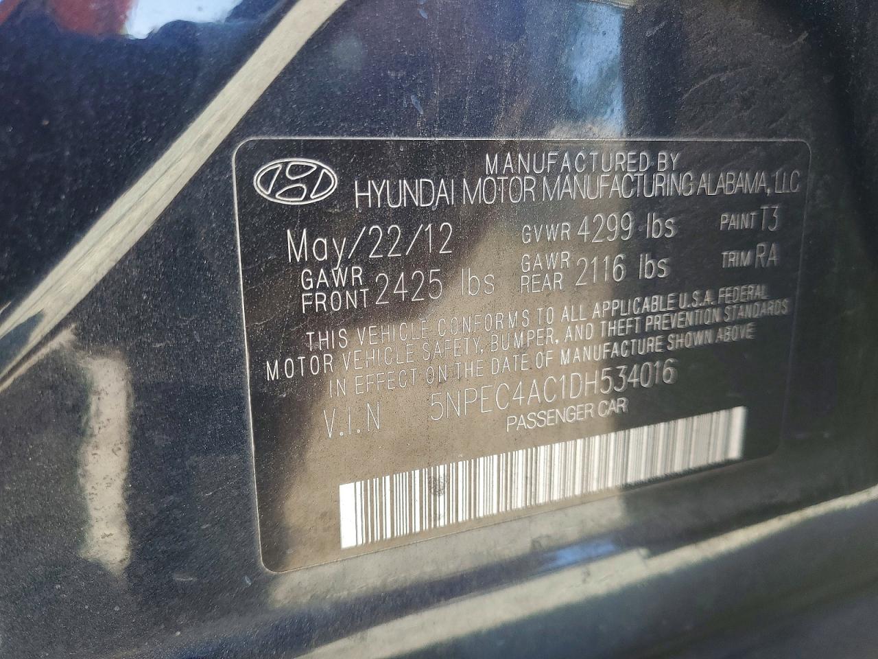 2013 HYUNDAI SONATA SE photo 34