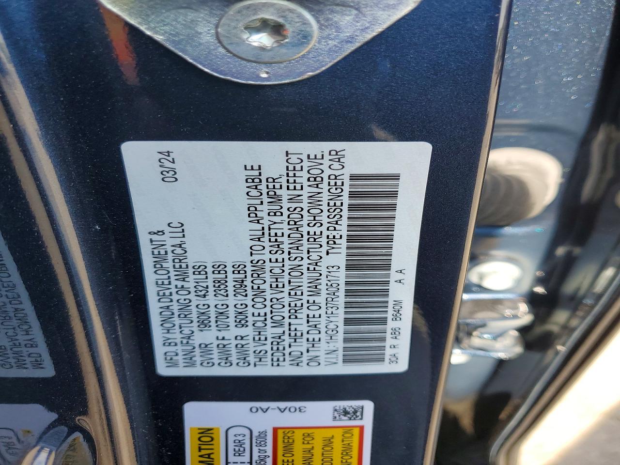 2024 HONDA ACCORD EX photo 37