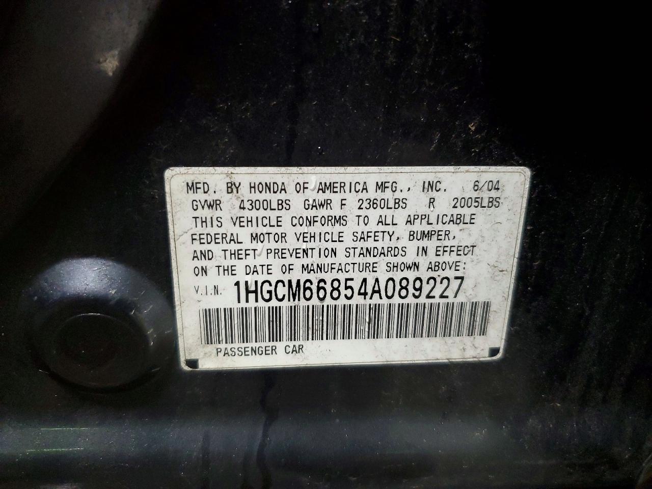 2004 HONDA ACCORD EX photo 23