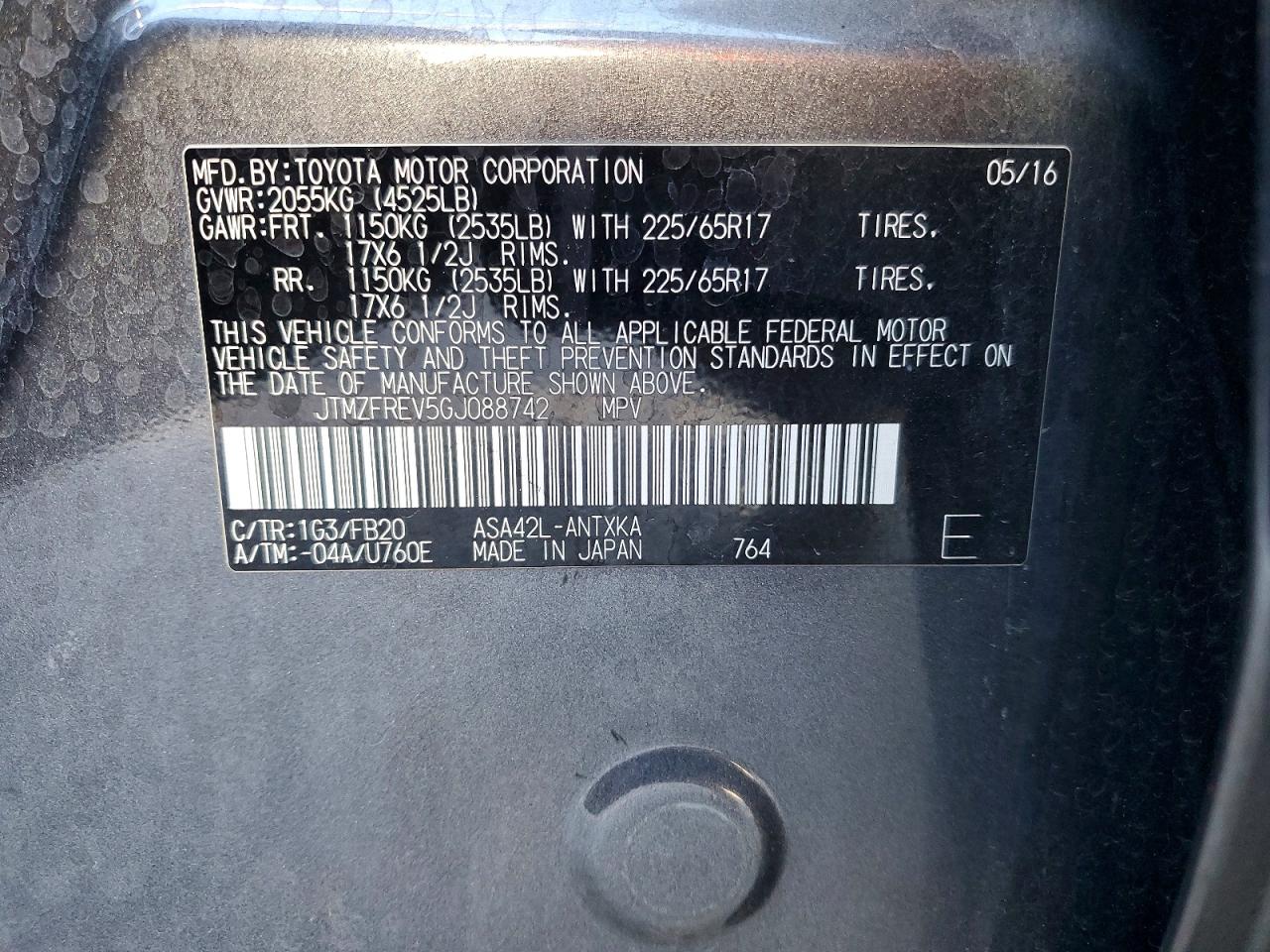 2016 TOYOTA RAV4 LE photo 37