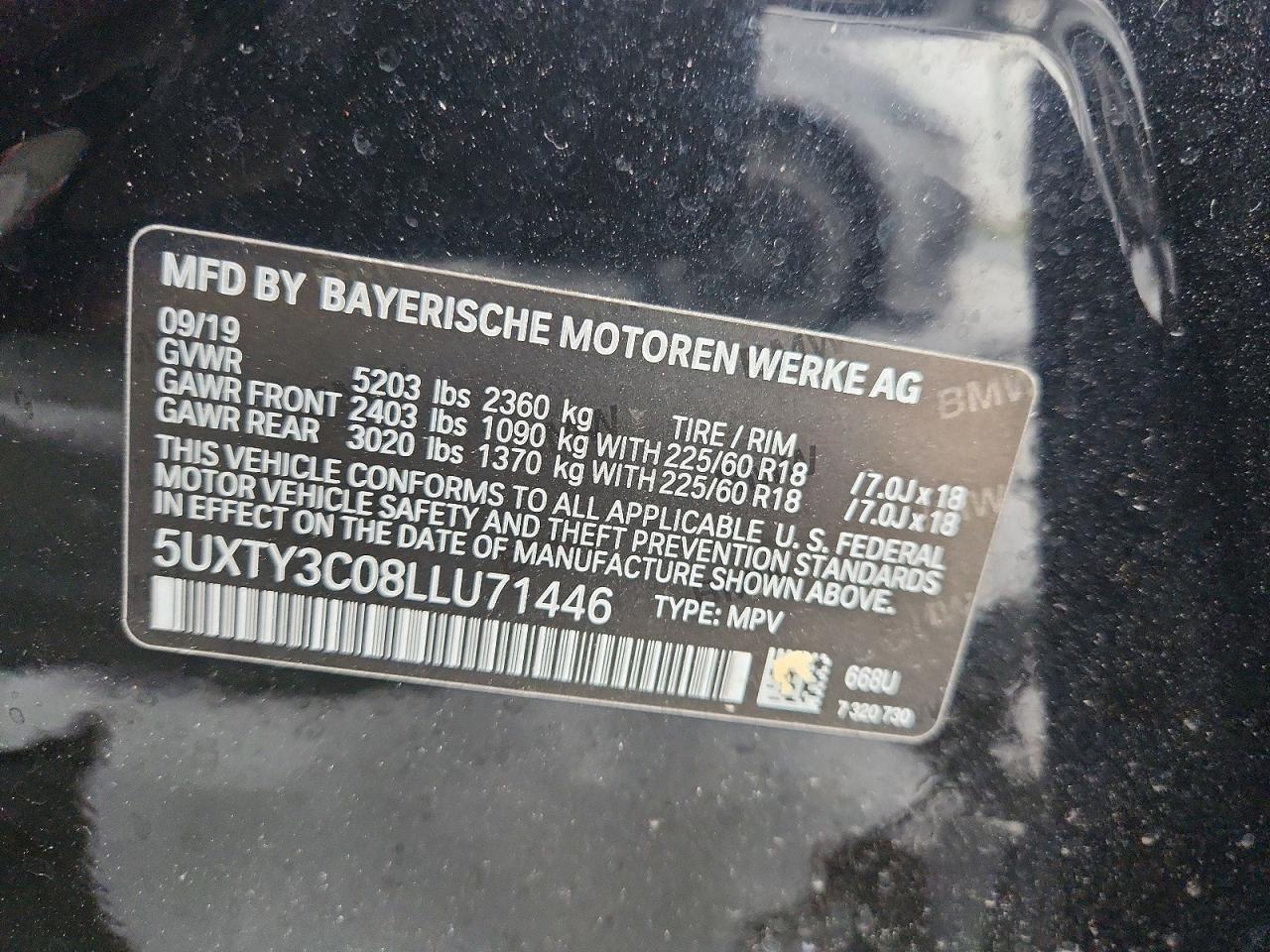2020 BMW X3 SDRIVE30I photo 12