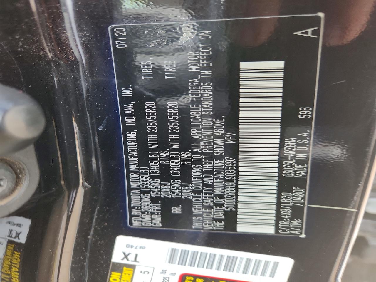 2020 TOYOTA HIGHLANDER LIMITED photo 13