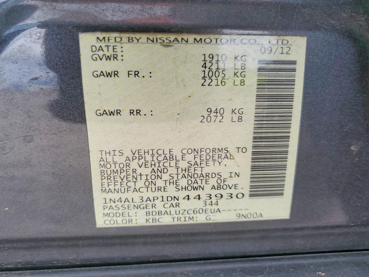 2013 NISSAN ALTIMA 2.5 photo 25
