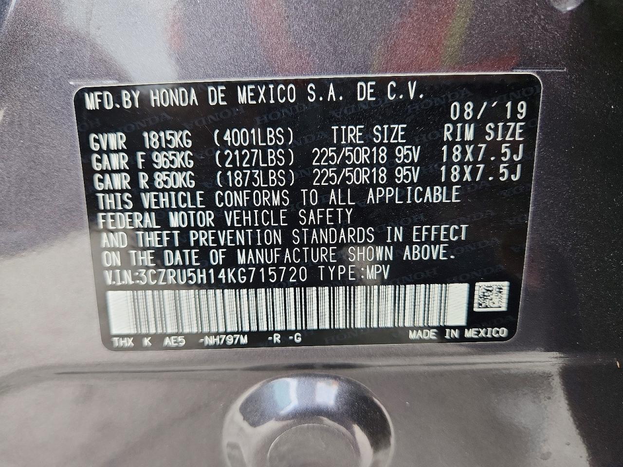 2019 HONDA HR-V SPORT photo 13