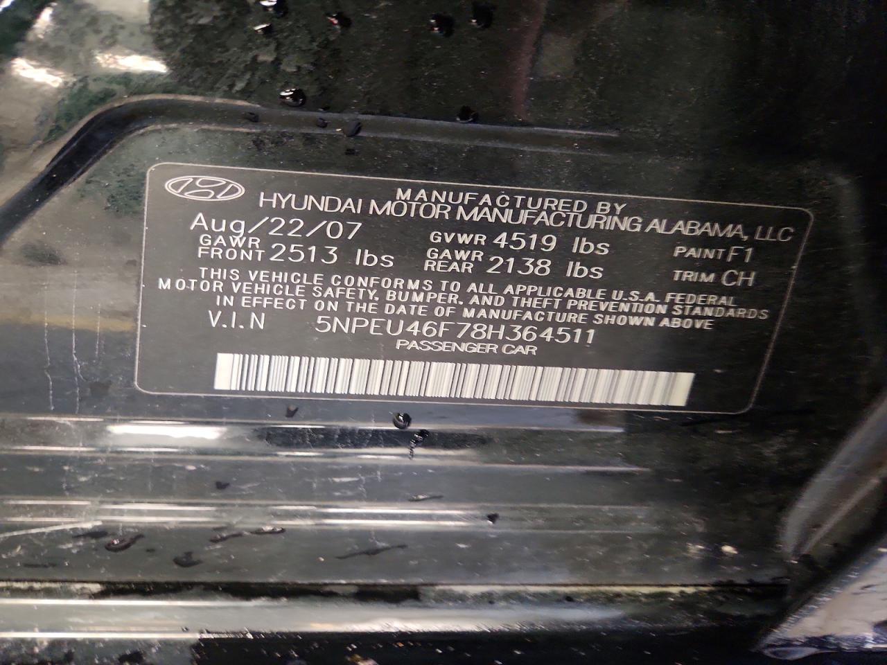 2008 HYUNDAI SONATA SE V6 photo 23