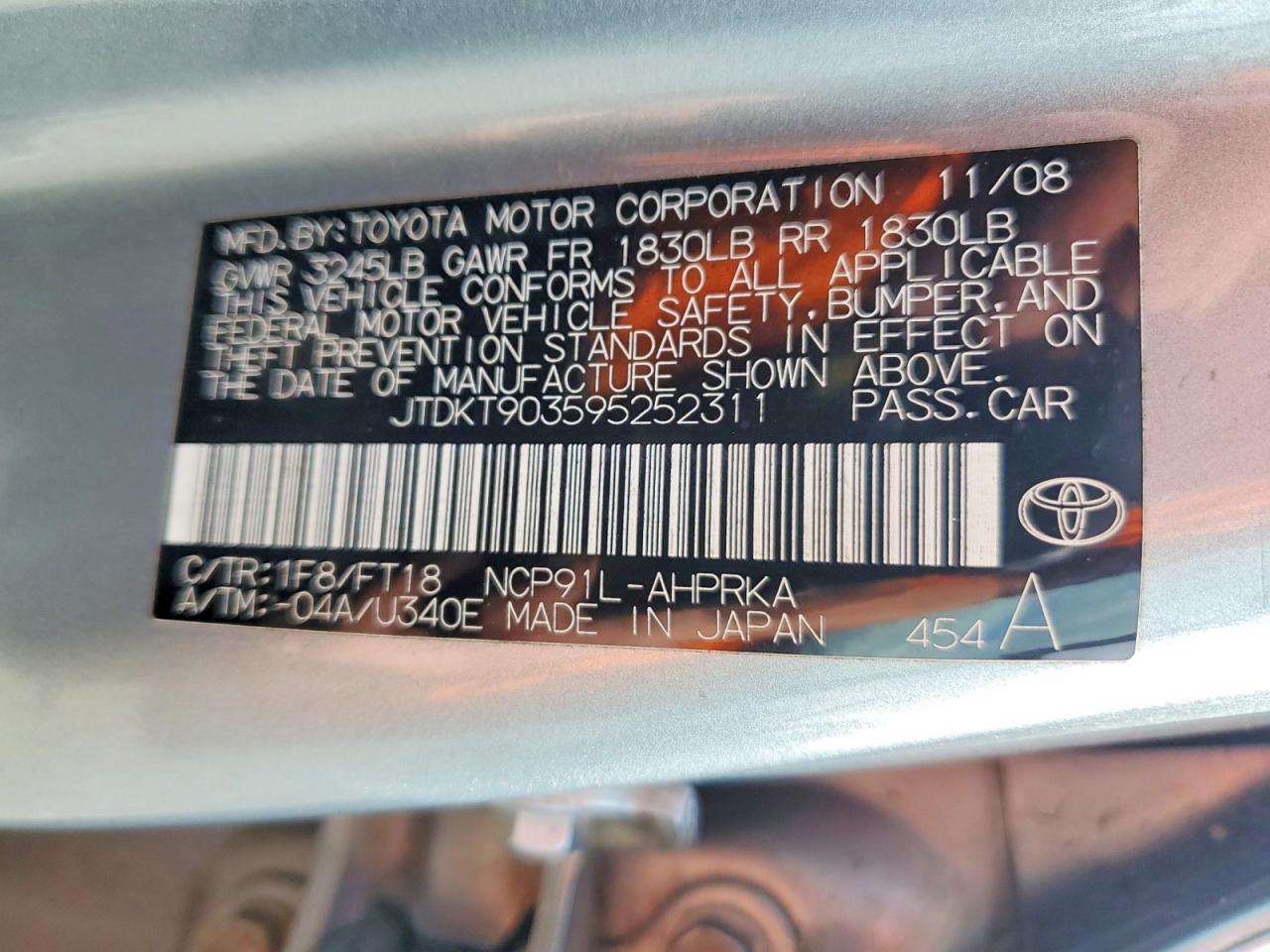 2009 TOYOTA YARIS S photo 37