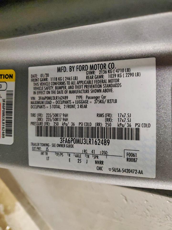 2020 FORD FUSION SEL photo 23