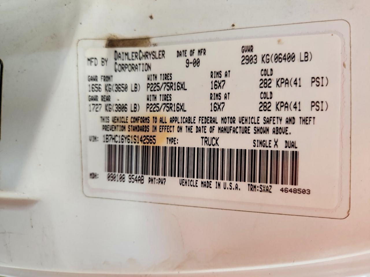 2001 DODGE RAM 1500 photo 25