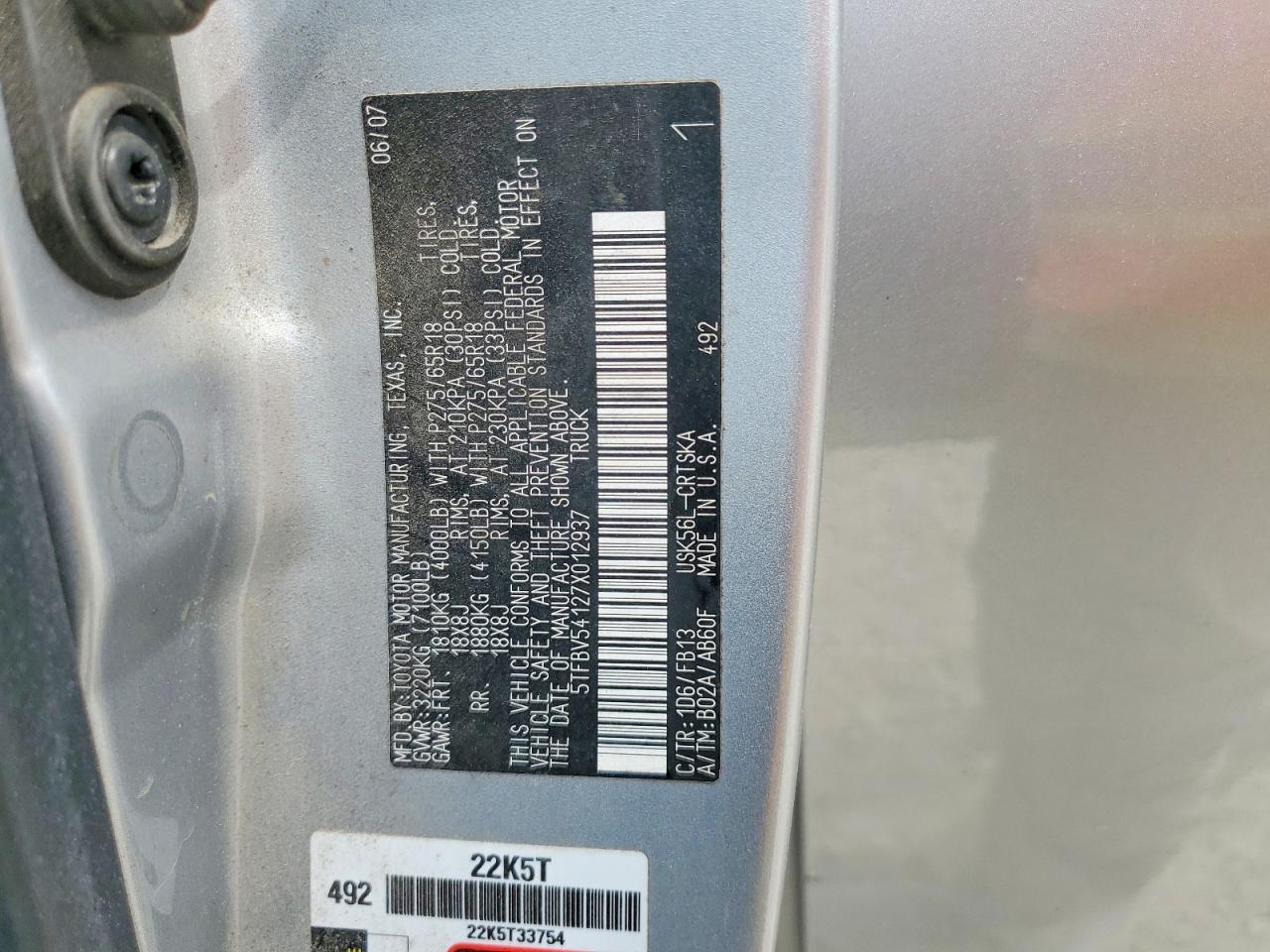2007 TOYOTA TUNDRA SR5 photo 34