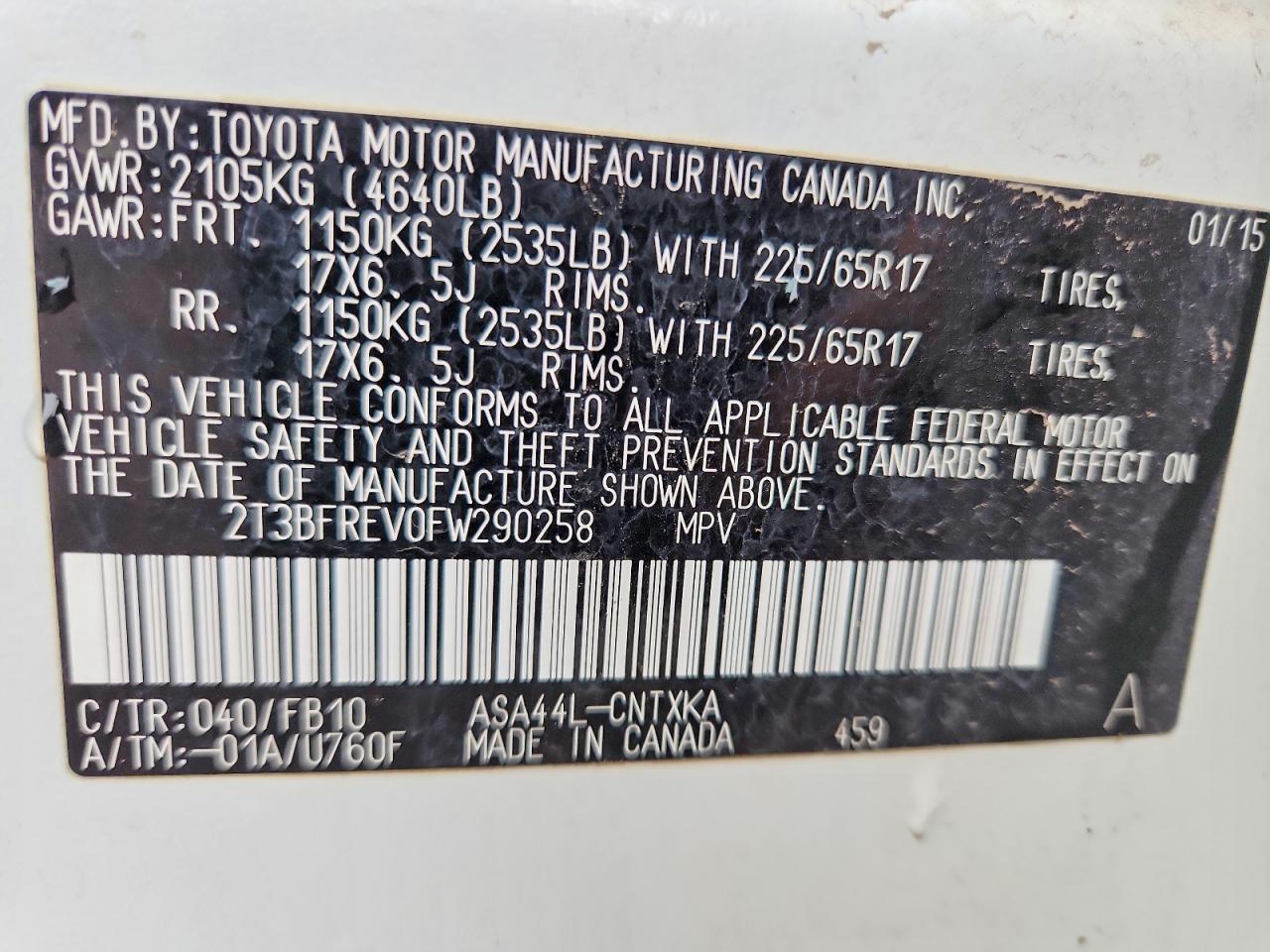 2015 TOYOTA RAV4 LE photo 23