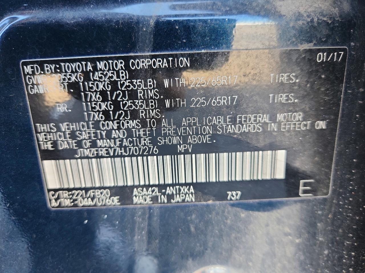 2017 TOYOTA RAV4 LE photo 12
