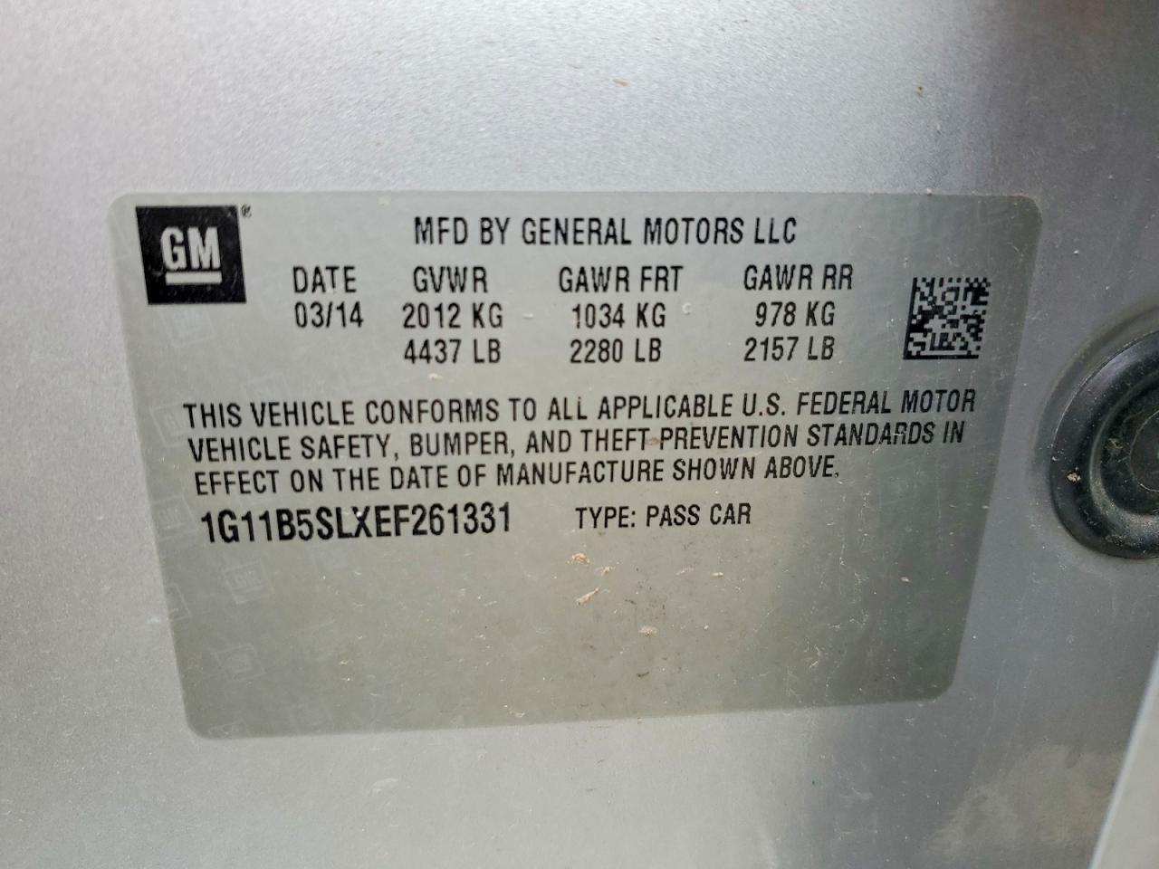 2014 CHEVROLET MALIBU LS photo 23